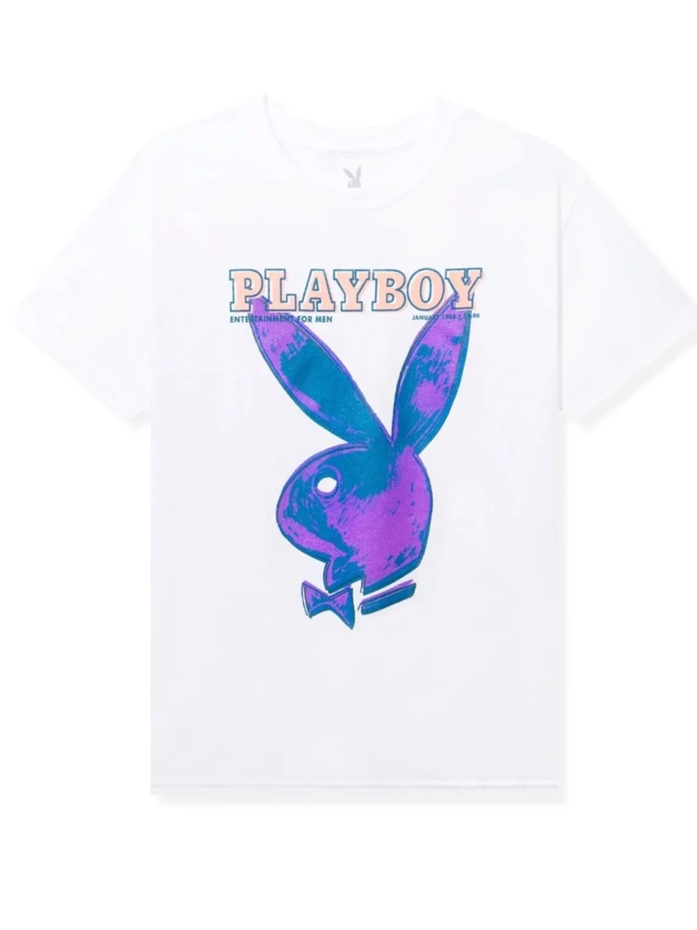 Vintage January 1986 PLAYBOY Pop Art Cover T-Shirt White Size XL